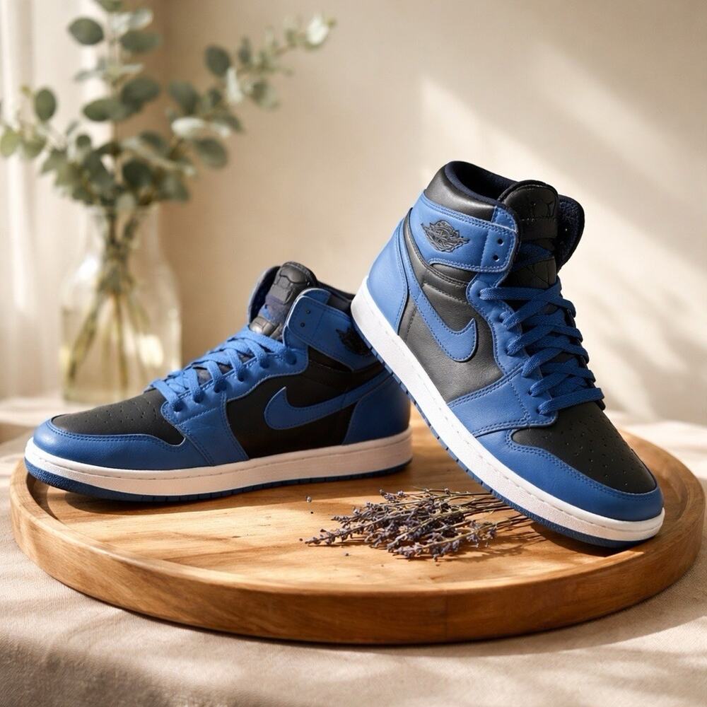 Air Jordan 1 High OG "Dark Marina Blue" Black Blue Size 12 555088-404